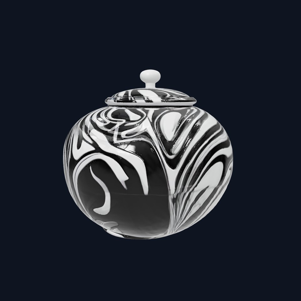 Zebra Patterned Ceramic Jar model pack